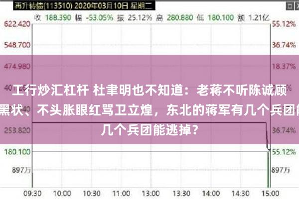 工行炒汇杠杆 杜聿明也不知道：老蒋不听陈诚顾祝同告黑状、不头胀眼红骂卫立煌，东北的蒋军有几个兵团能逃掉？