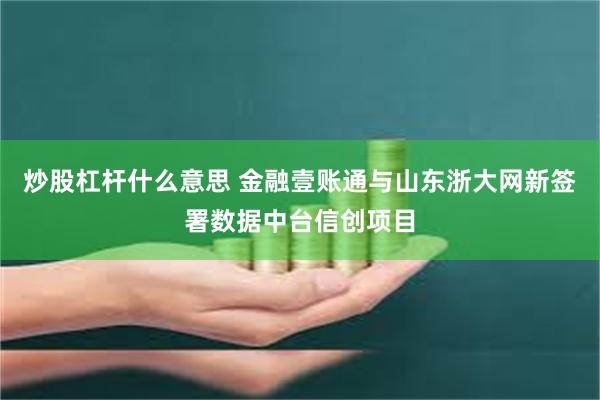 炒股杠杆什么意思 金融壹账通与山东浙大网新签署数据中台信创项目