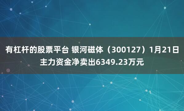 有杠杆的股票平台 银河磁体（300127）1月21日主力资金净卖出6349.23万元