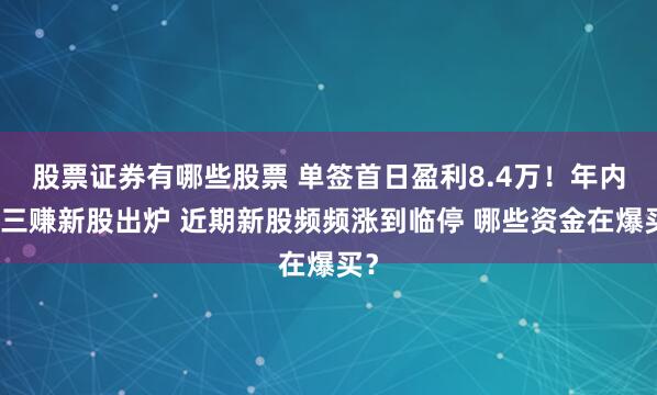 股票证券有哪些股票 单签首日盈利8.4万！年内第三赚新股出炉 近期新股频频涨到临停 哪些资金在爆买？